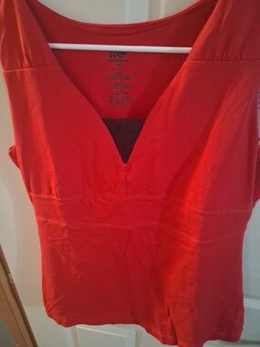 Bright Red V-Neck Tank Top
